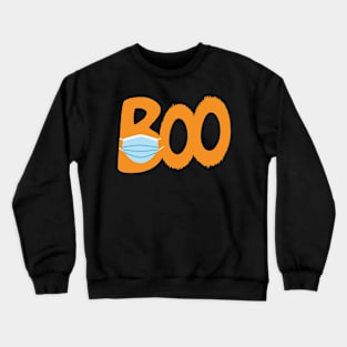 BOO - Orange text and Blue surgical mask Crewneck Sweatshirt
